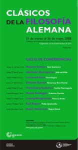 Ciclo de conferencias: “Clásicos de la filosofía alemana”