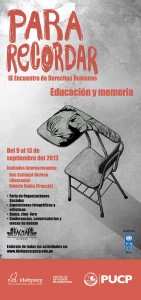 Conversatorio “Volver sobre lo vivido desde el arte y el lenguaje: ética, estética y educación en el Perú”
