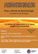 «Los caminos del conocimiento en la ciencia moderna y contemporánea». Mesa redonda sobre epistemología en el marco del ciclo “La Filosofía en Estudios Generales Letras”