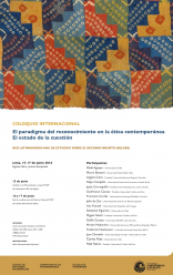 Coloquio Internacional de la Red Latinoamericana de Estudios sobre el Reconocimiento (RELAER): “El paradigma del reconocimiento en la ética contemporánea. El estado de la cuestión”