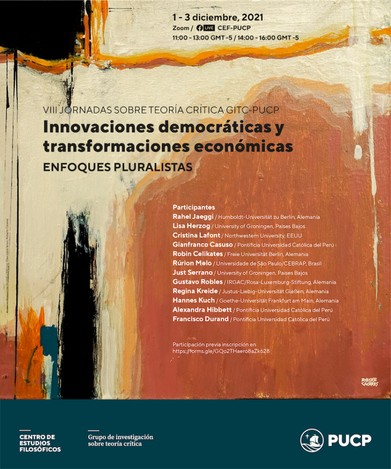VIII Jornadas sobre teoría crítica: «Innovaciones democráticas y transformaciones económicas. Enfoques pluralistas»