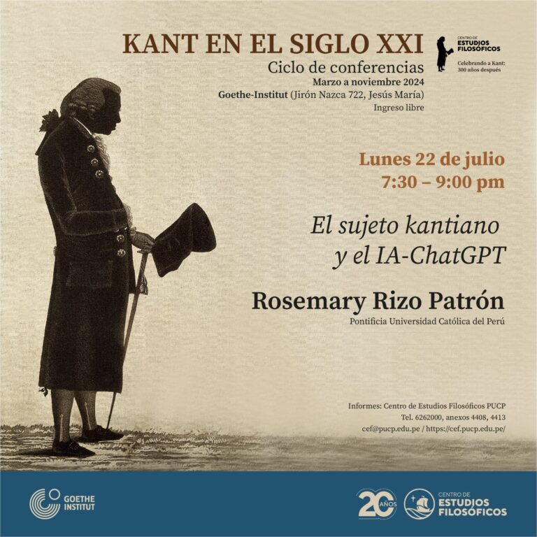 Conferencia “El sujeto katiana y el IA-ChatGPT”, de Rosemary Rizo-Patrón (Pontificia Universidad Católica del Perú)