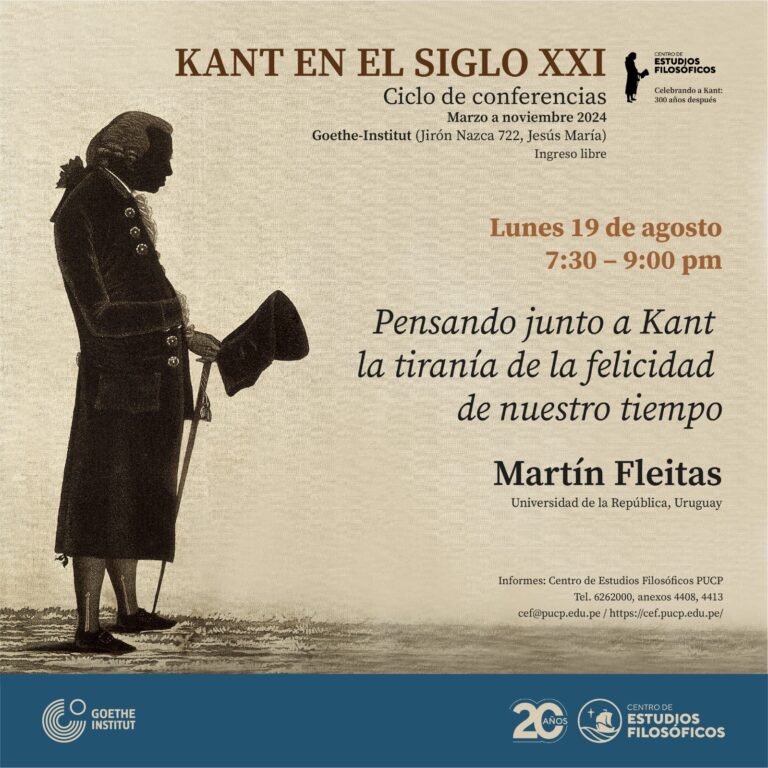 Ciclo de Conferencias «Kant en el siglo XXI»: «Pensando junto a Kant la tiranía de la felicidad de nuestro tiempo»