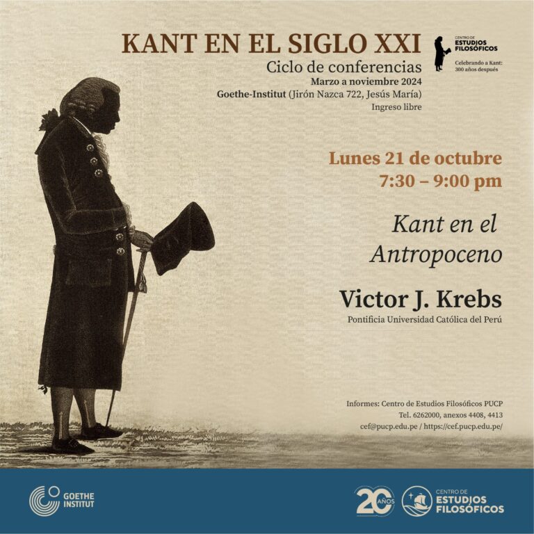 Ciclo de conferencias “Kant en el siglo XXI”: Kant en el Antropoceno por Victor J. Krebs