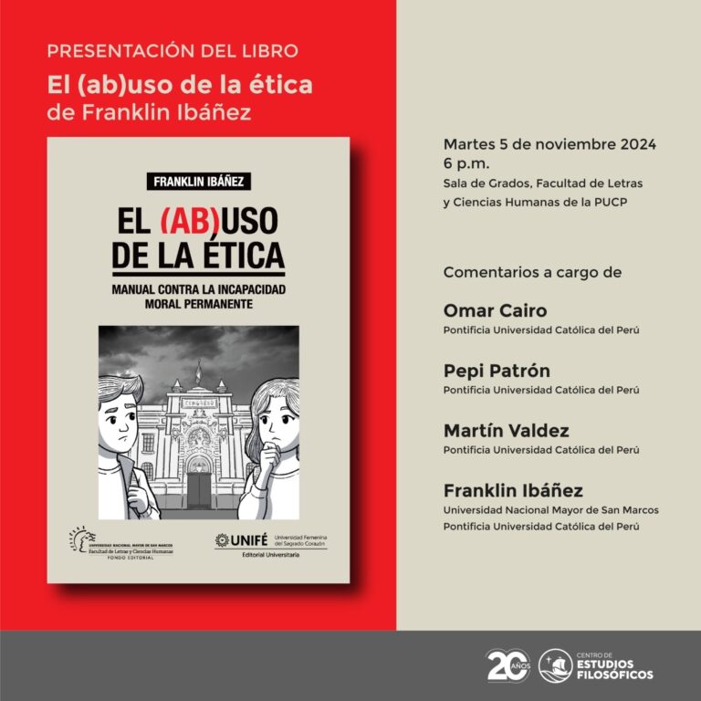 Presentación del libro El (ab)uso de la ética. Manual contra la incapacidad moral permanente de Franklin Ibáñez