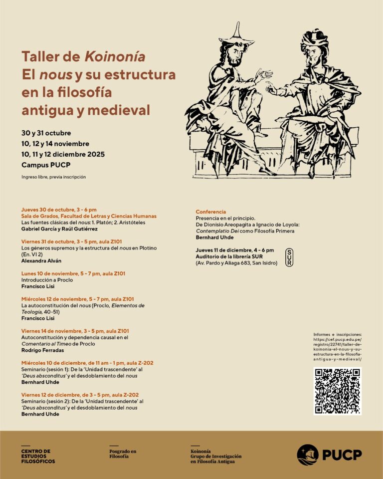Taller de Koinonía: El nous y su estructura en la filosofía antigua y medieval