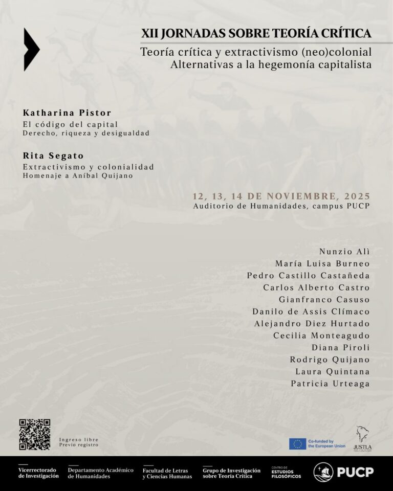 XII Jornadas sobre Teoría Crítica. “Teoría crítica y extractivismo (neo)colonial. Alternativasa la hegemonía capitalista”