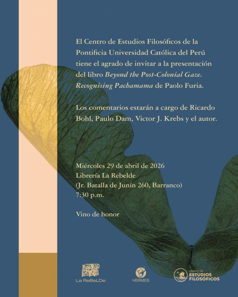 Presentación del libro Beyond the Post-Colonial Gaze. Recognising Pachamama de Paolo Furia.