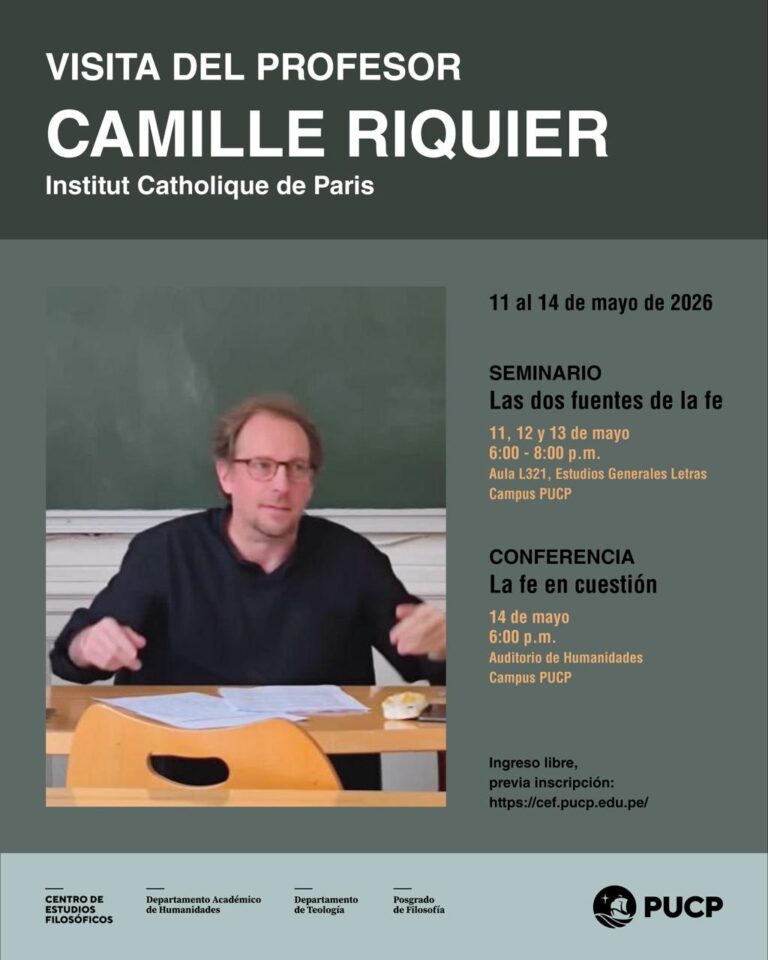 Visita académica de Camille Riquier, profesor del Institut Catholique de Paris